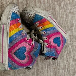 Skechers Pink and Blue High-Top Sneakers